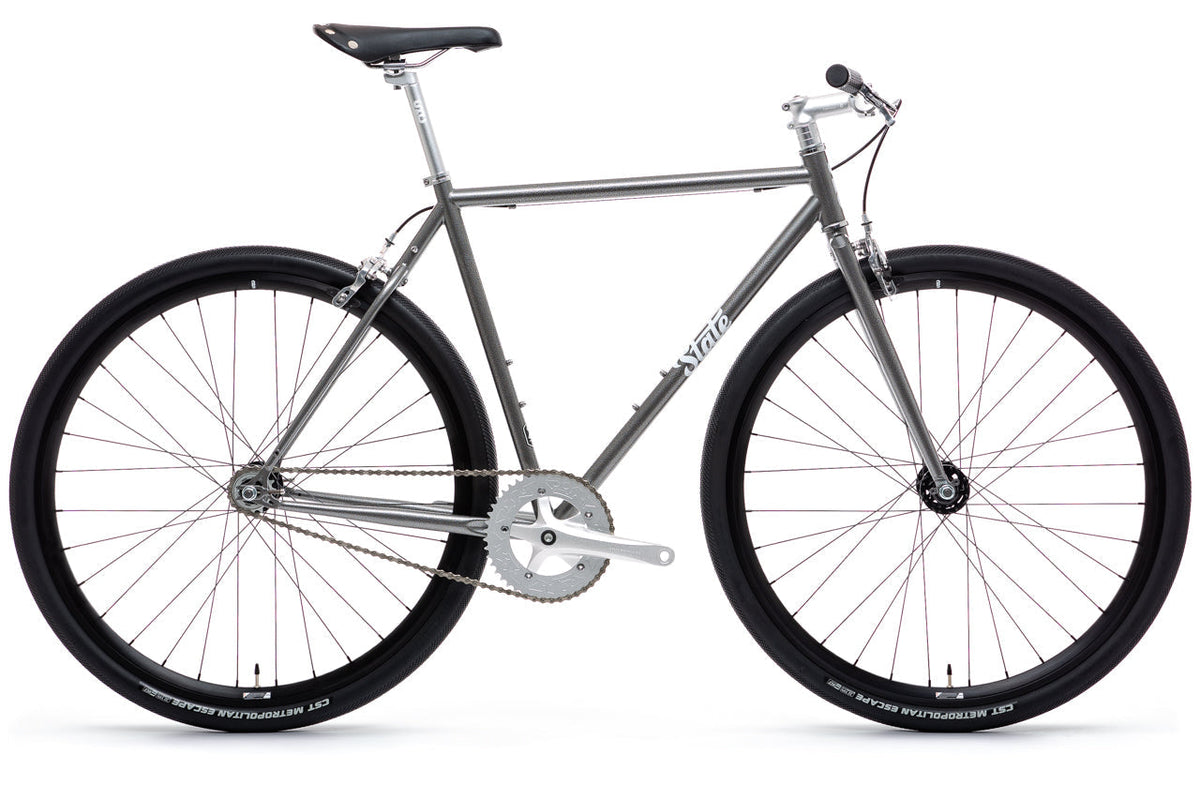 State Bicycle Co. 4130 Hammered Powder Coat with wide riser bars