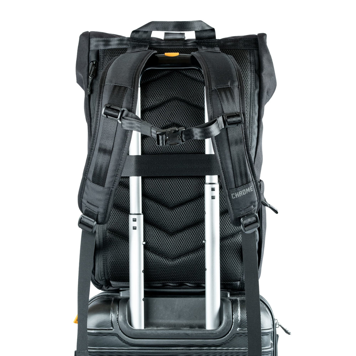 Chrome Initiate 26L backpack luggage pass-through detail