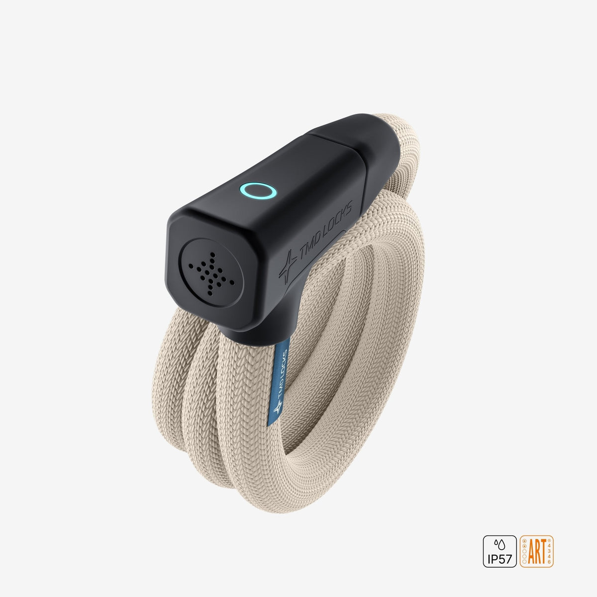 TMD Chain Lock 160 cm Long keyless smart bike lock in Beige