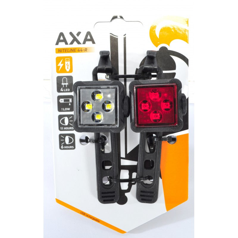 Kit de luces bicicleta delantera y trasera AXA Nite Line 44-R 4 LED