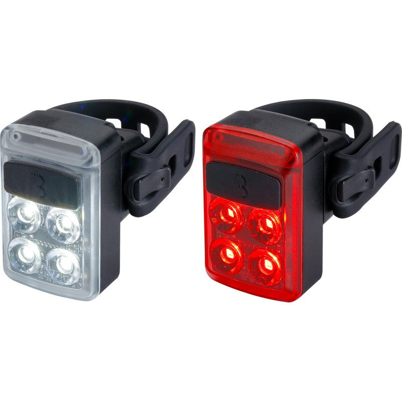 BBB Slide Combo mini kit de luces delanteras + traseras para bicicleta
