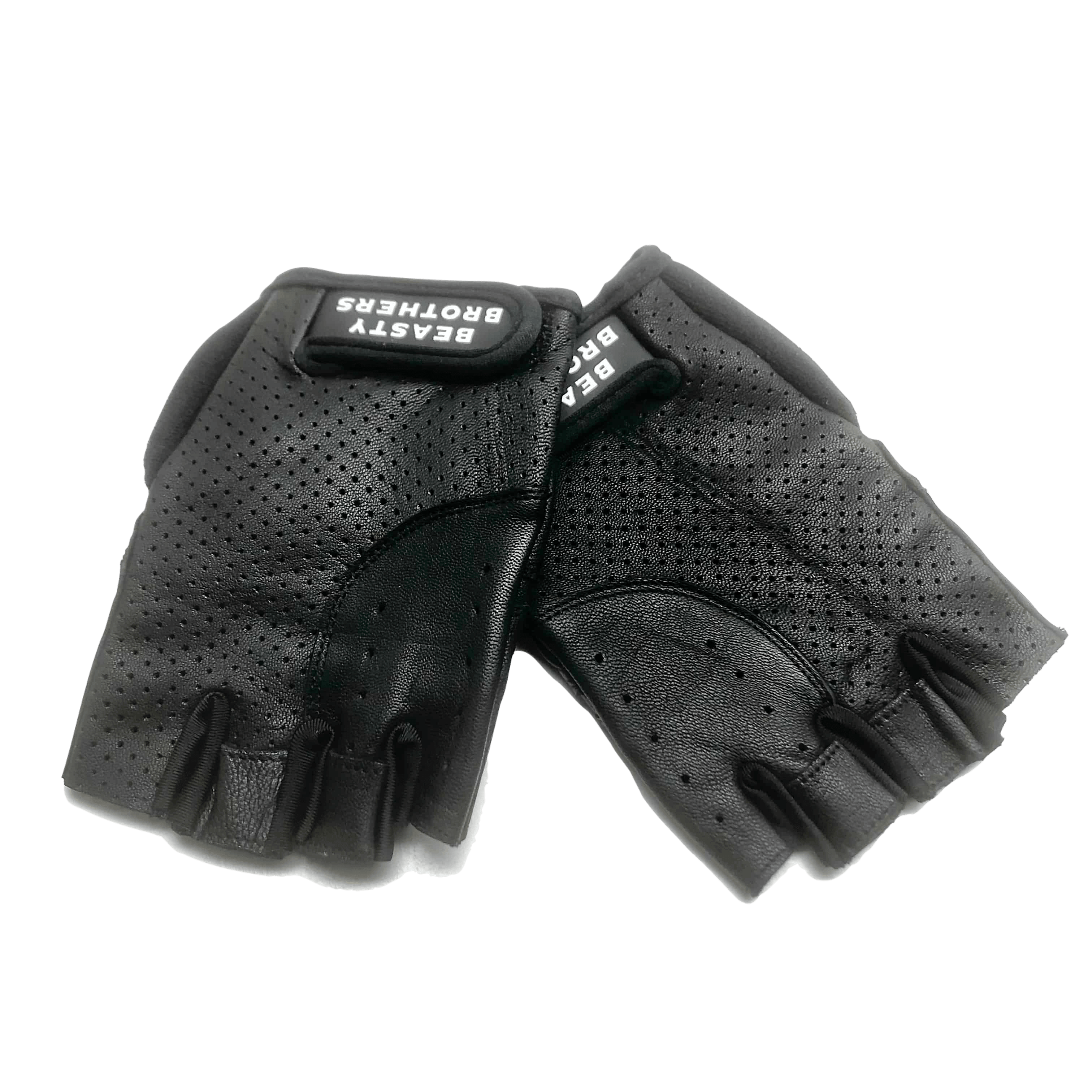 Handschuhe fahrrad BeastyBrothers - Schwarzes Leder
