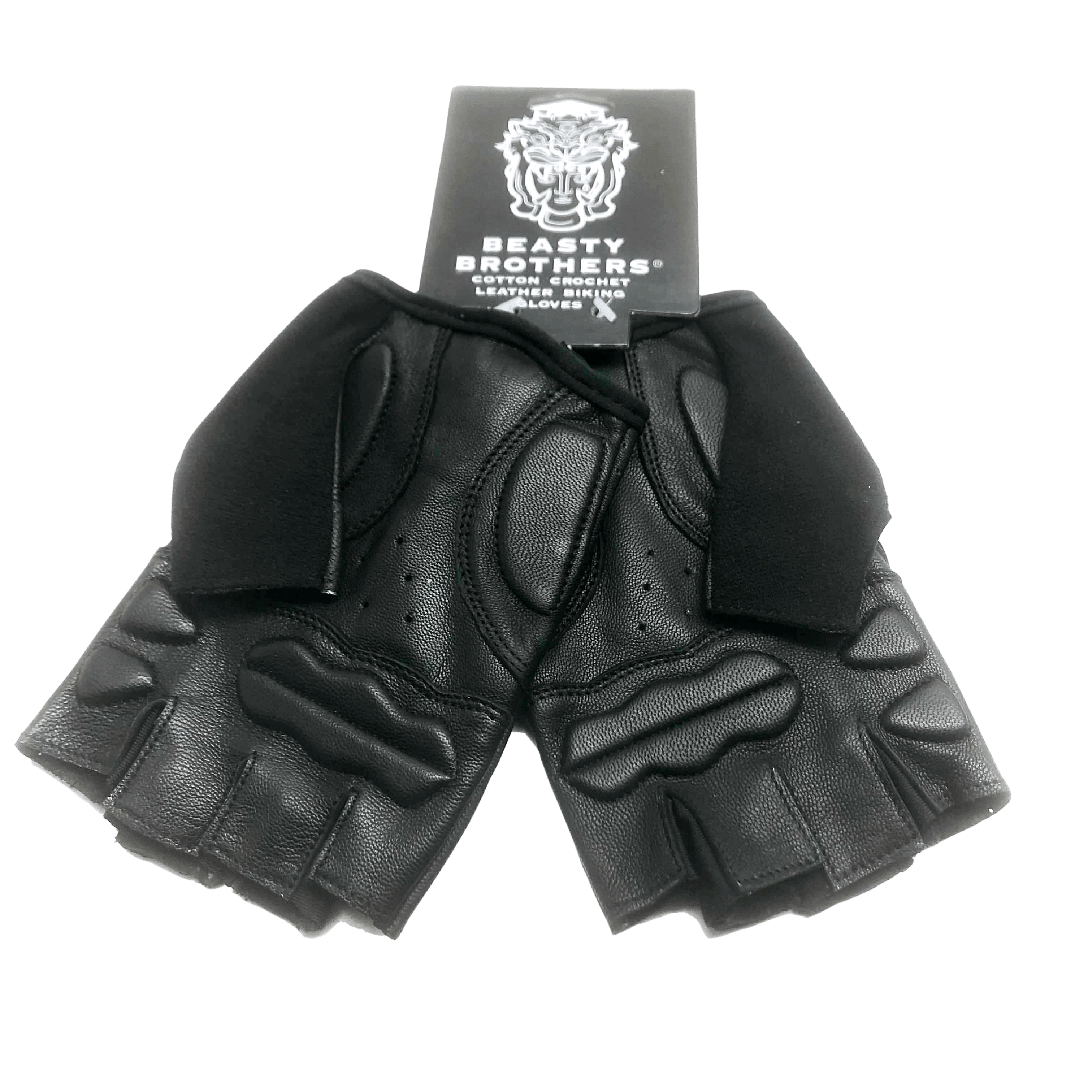 Handschuhe fahrrad BeastyBrothers - Schwarzes Leder