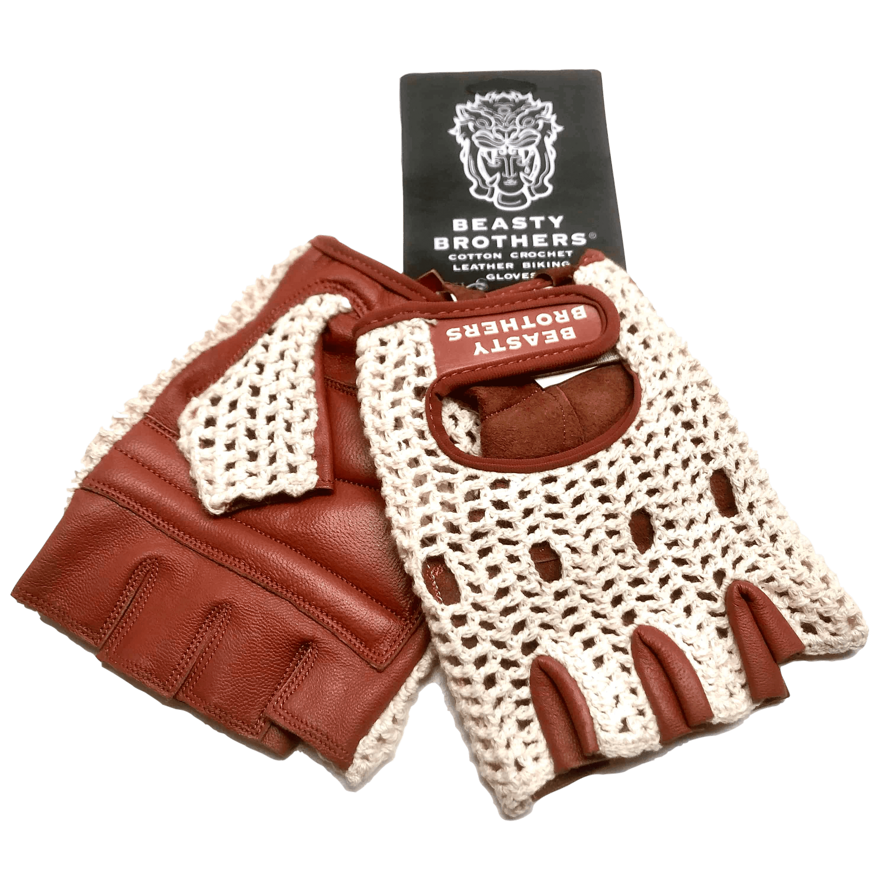 Bicycle gloves BeastyBrothers - Brown/Beige
