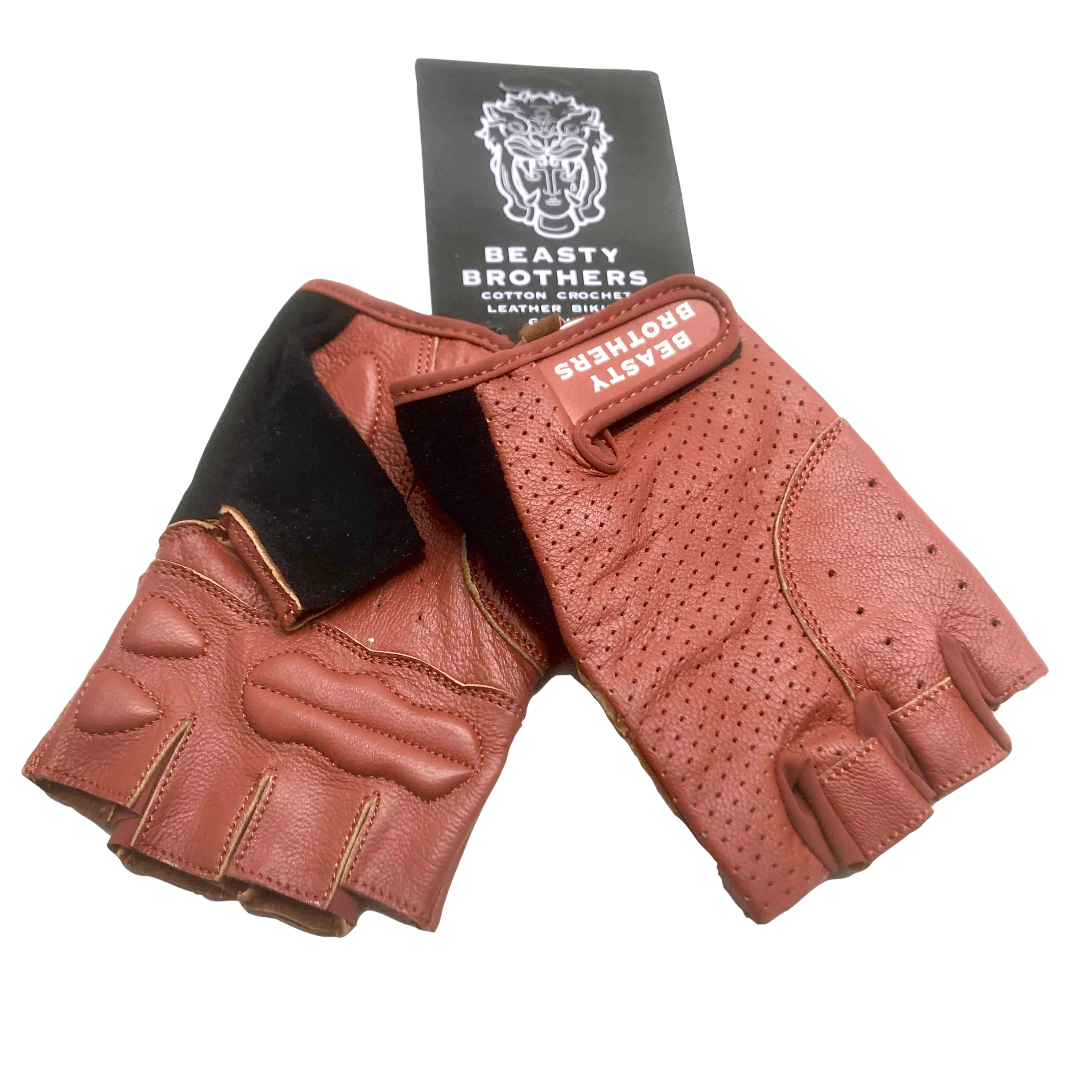 Bicycle gloves BeastyBrothers - Brown Leather