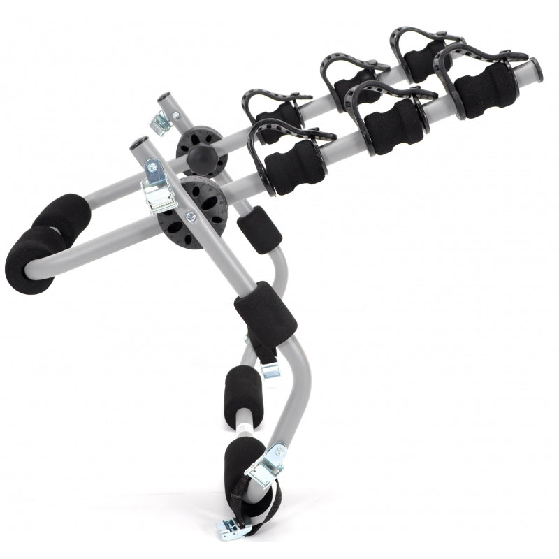 Portabicicletas en portón trasero con correas Mottez Ariane 3 bicicletas