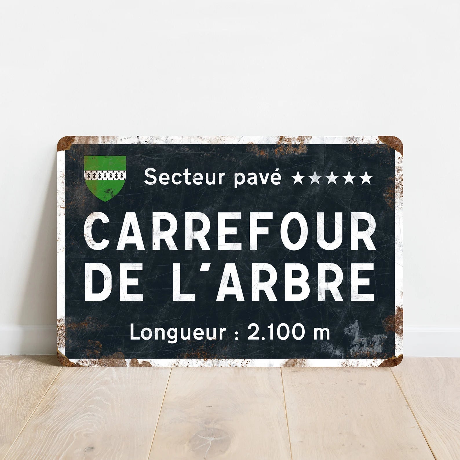 Carrefour de l'Arbre - Vintage Style Paris - Roubaix Bicycle Sign