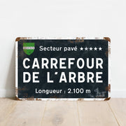 Carrefour de l'Arbre - Vintage Style Paris - Roubaix Bicycle Sign