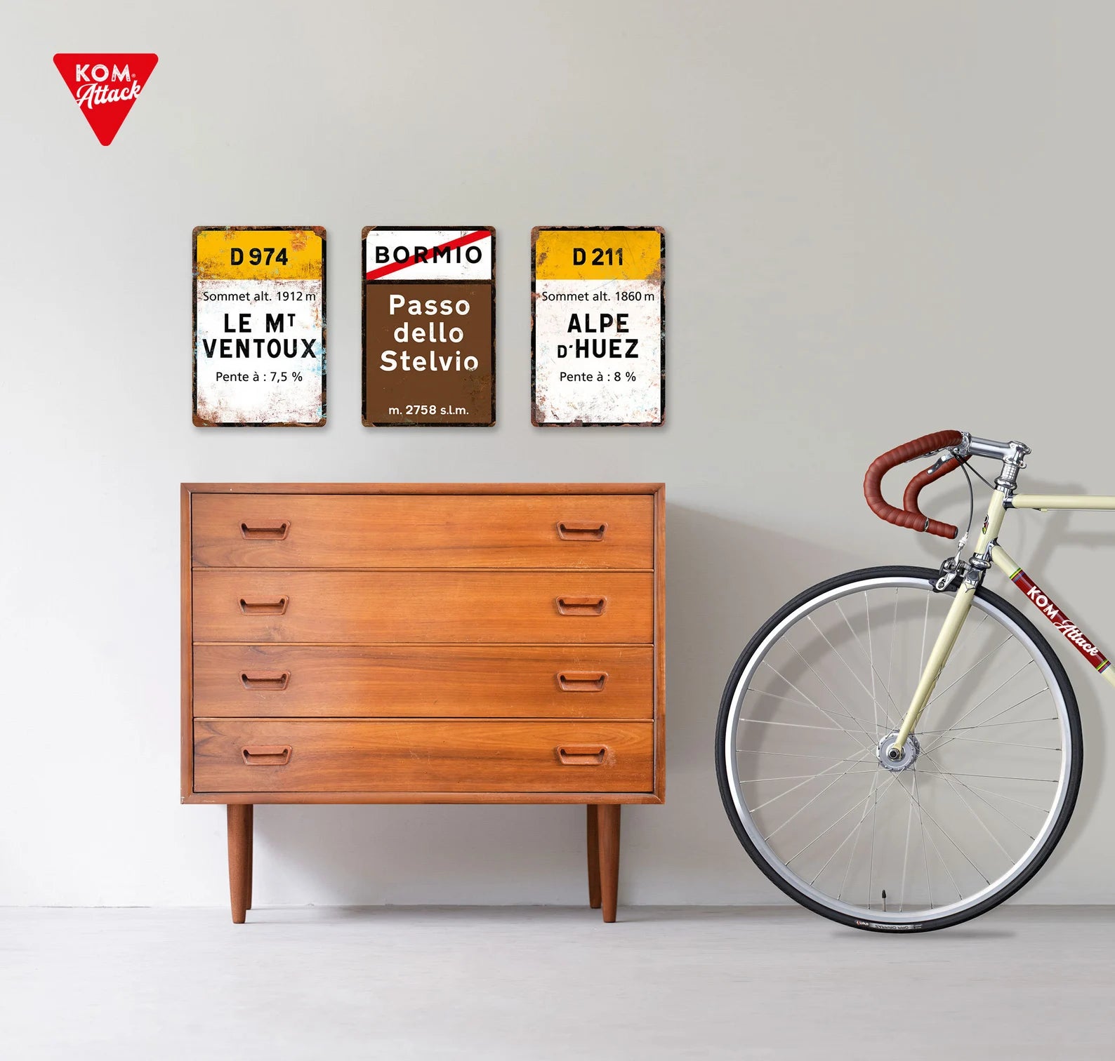 Carrefour de l'Arbre - Vintage Style Paris - Roubaix Bicycle Sign