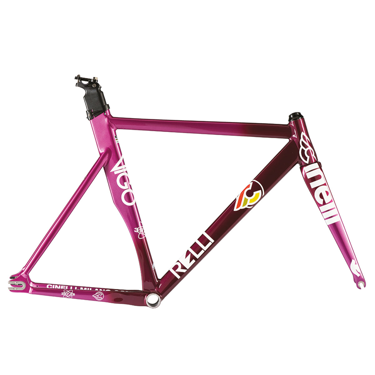 Cinelli Vigorelli aluminium track frameset Burgundy Nebula