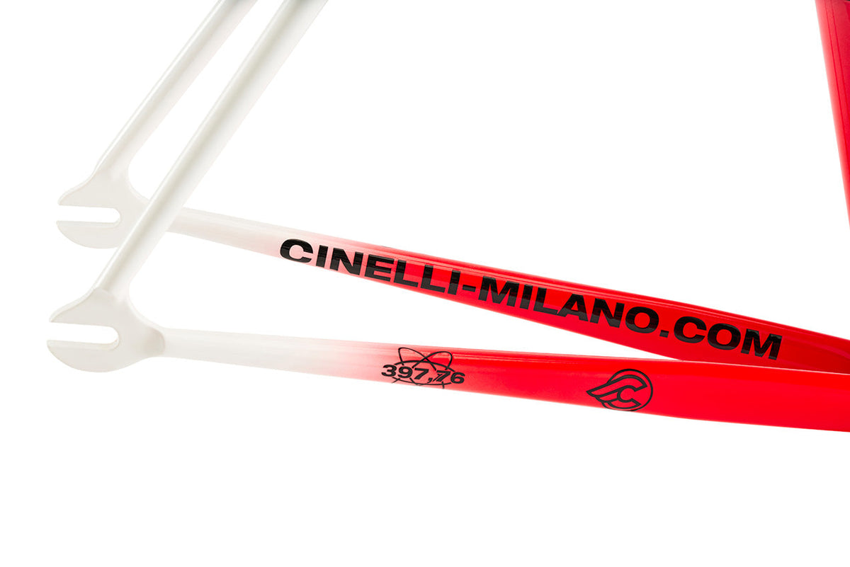 Cinelli Vigorelli steel track frameset Team Red-White detail
