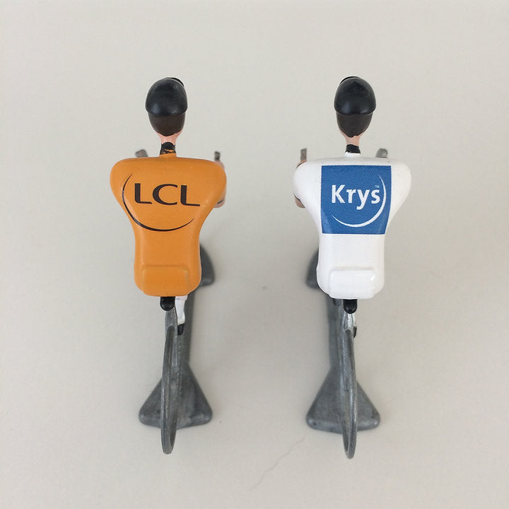 Figuras de ciclismo Flandriens Jerseys amarillas y blancas Gele
