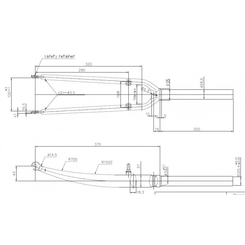 EXS fork for city or touring bike 28