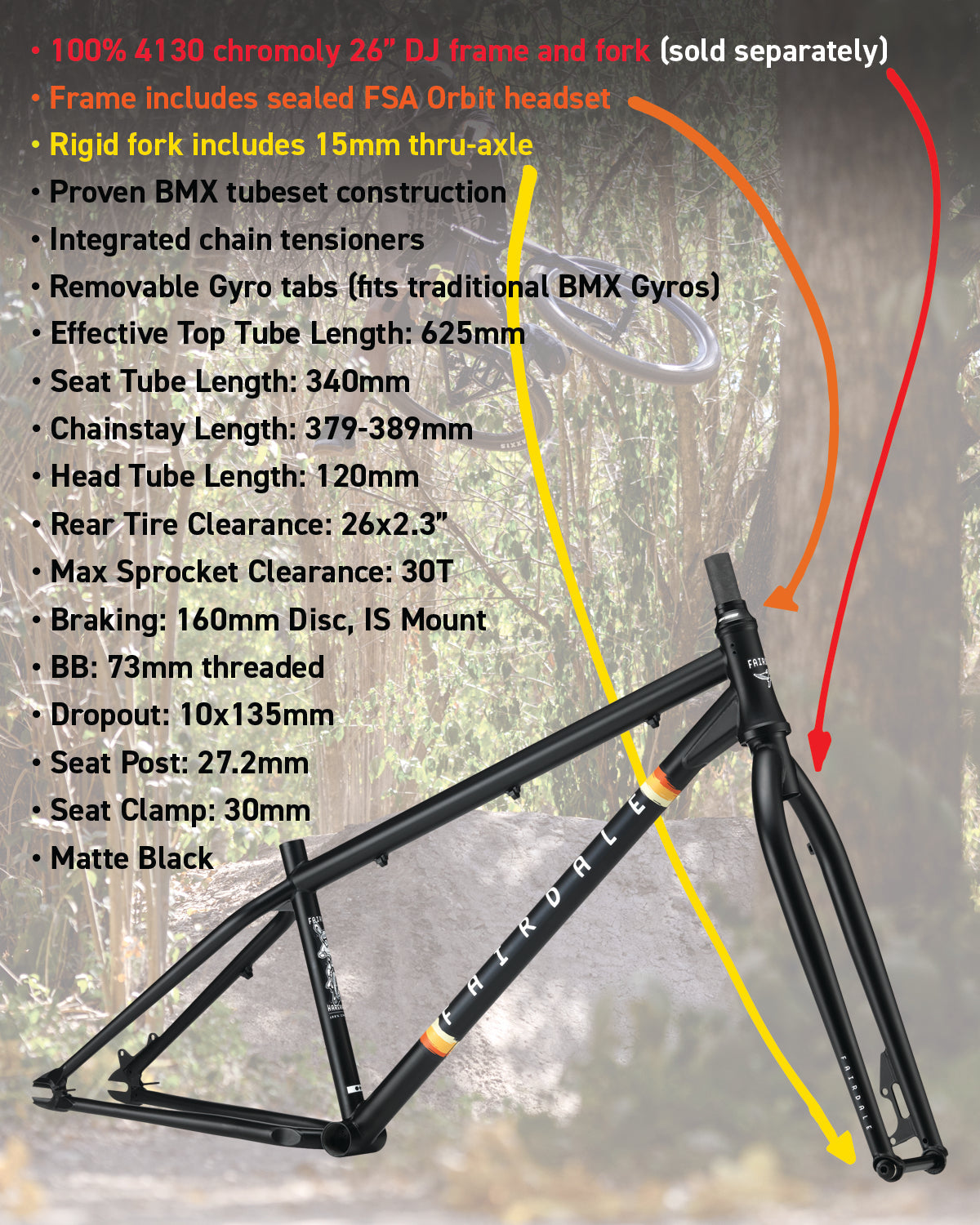 Fairdale Hareraiser 26 Dirt MTB-fietsframe