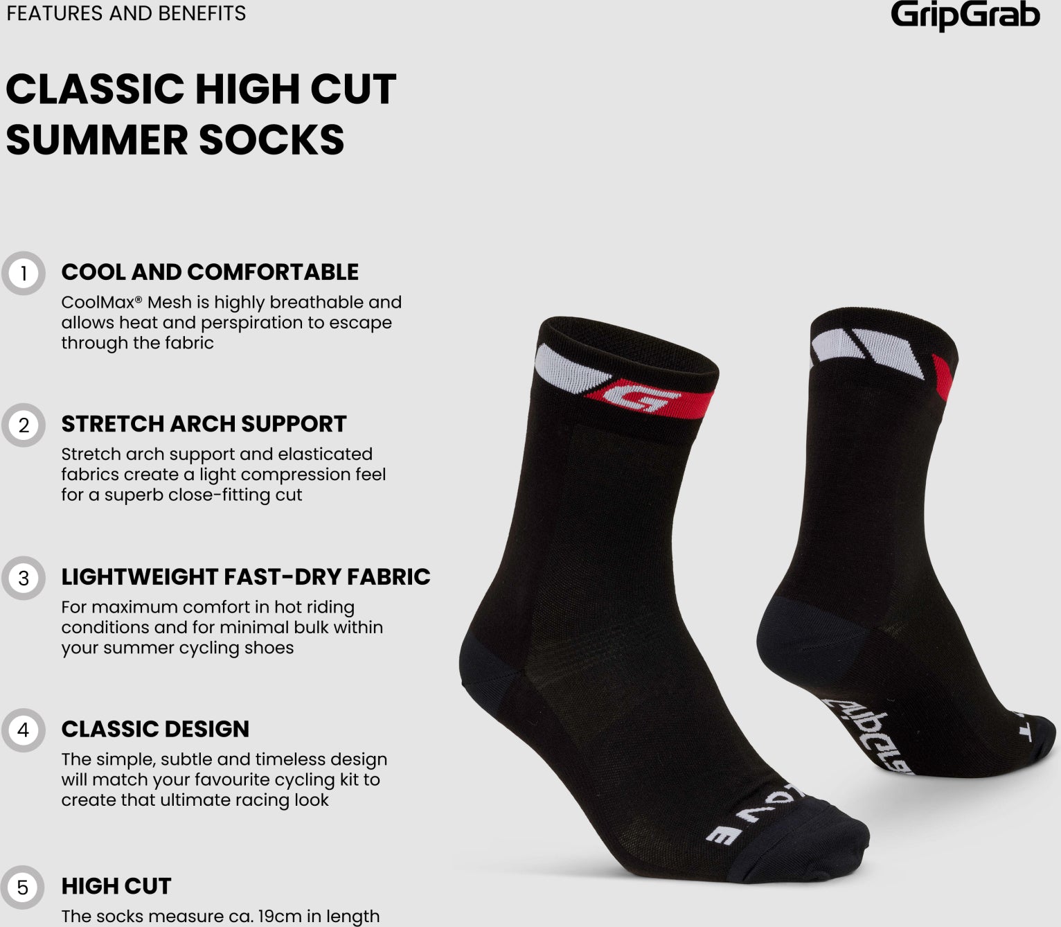 GripGrab Klassische Hochsommer-Radsocken