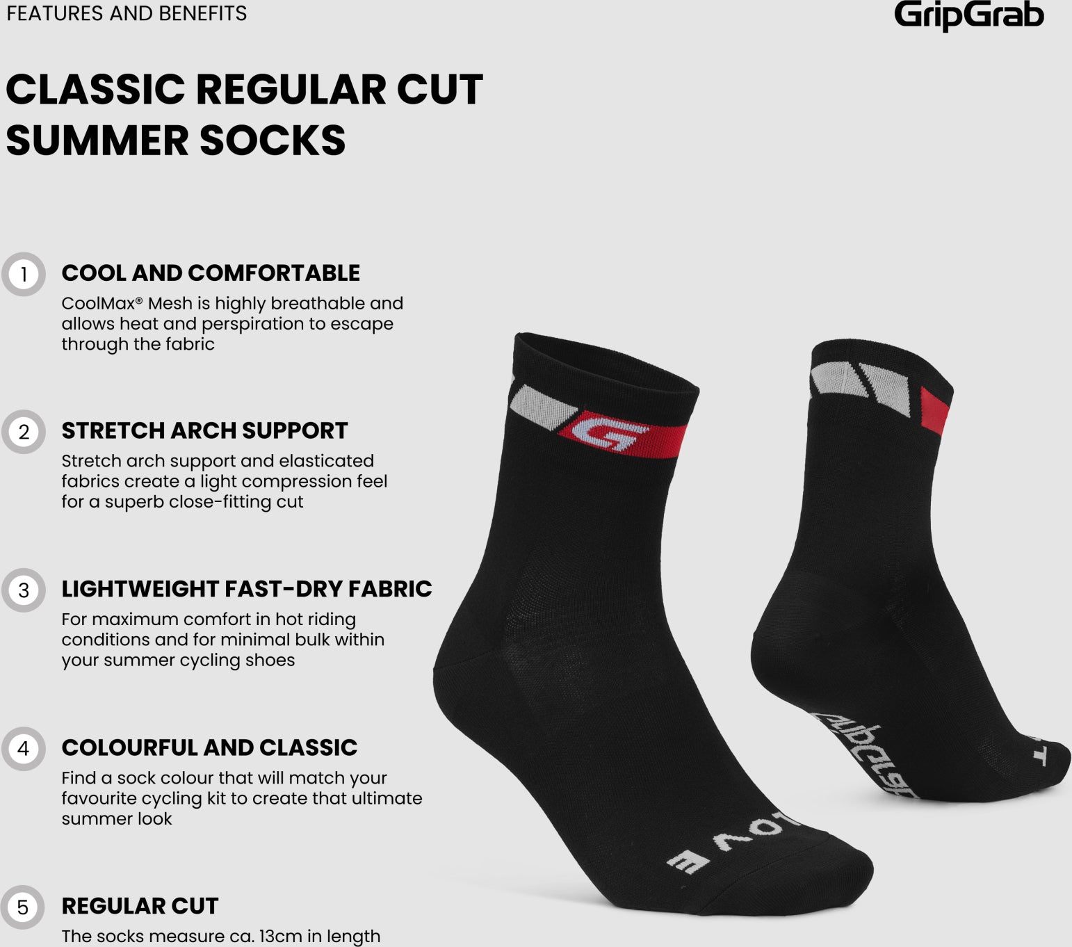 GripGrab Klassische Sommer-Radsocken