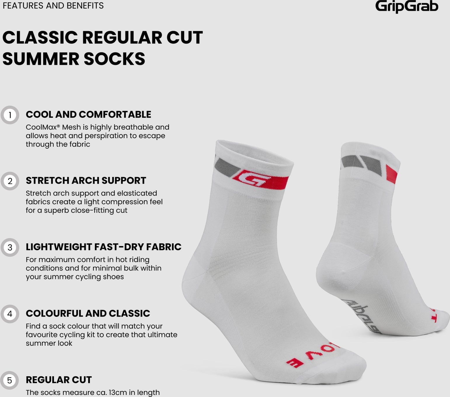 GripGrab Klassische Sommer-Radsocken