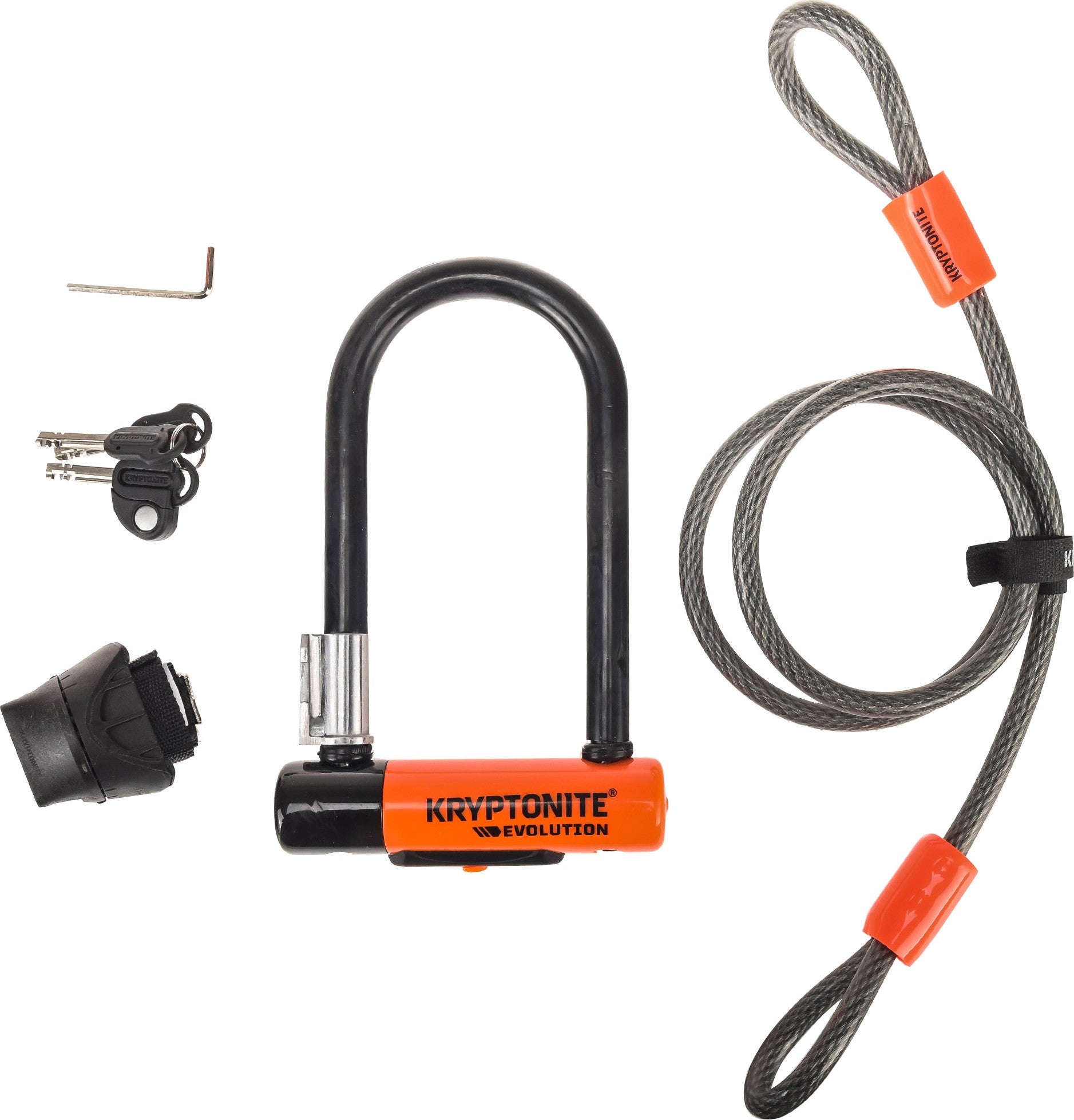 Lucchetto per bici Kryptonite Evolution Mini 7 U con cavo KryptoFlex