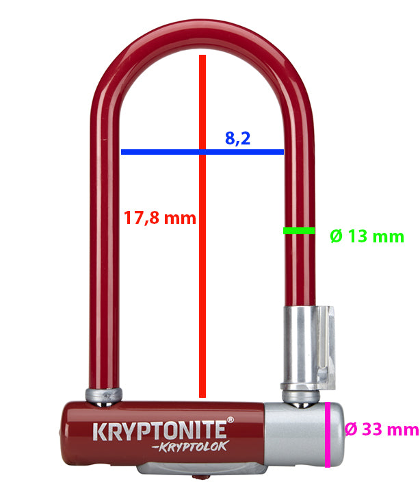 Candado para bicicleta Kryptonite Kryptolok Serie 2 Mini 7 U - Merlot