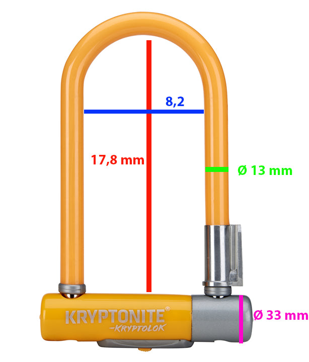 Kryptonite Kryptolok Series 2 Mini 7 U Bike Lock - Orange