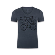 Le Patron T-shirt - Fietsonderdelen Donkerblauw