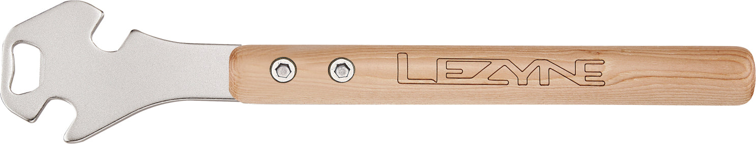 Clé à pédales Lezyne avec manche en bois et décapsuleur intégré