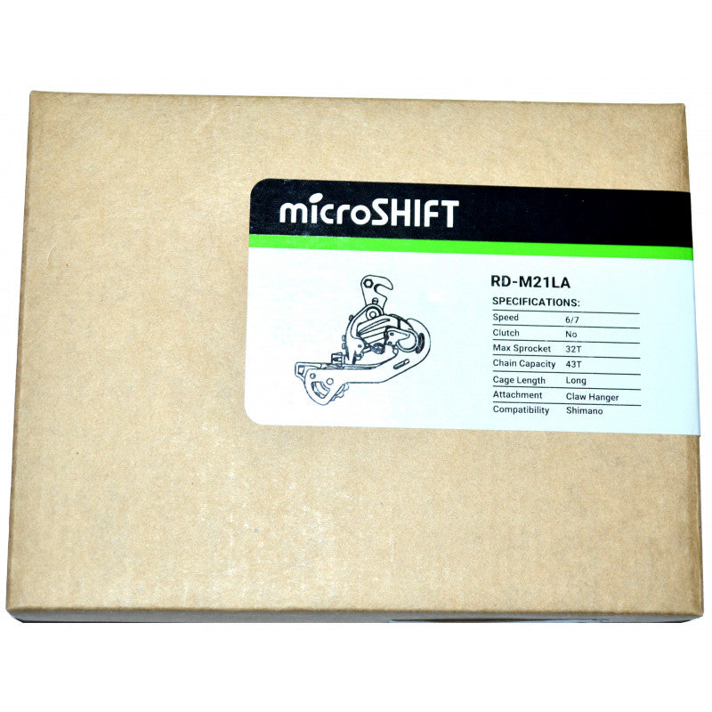 Microshift 6-7 speed achterderailleur grote kooi met 42T uitval RD-M21LA