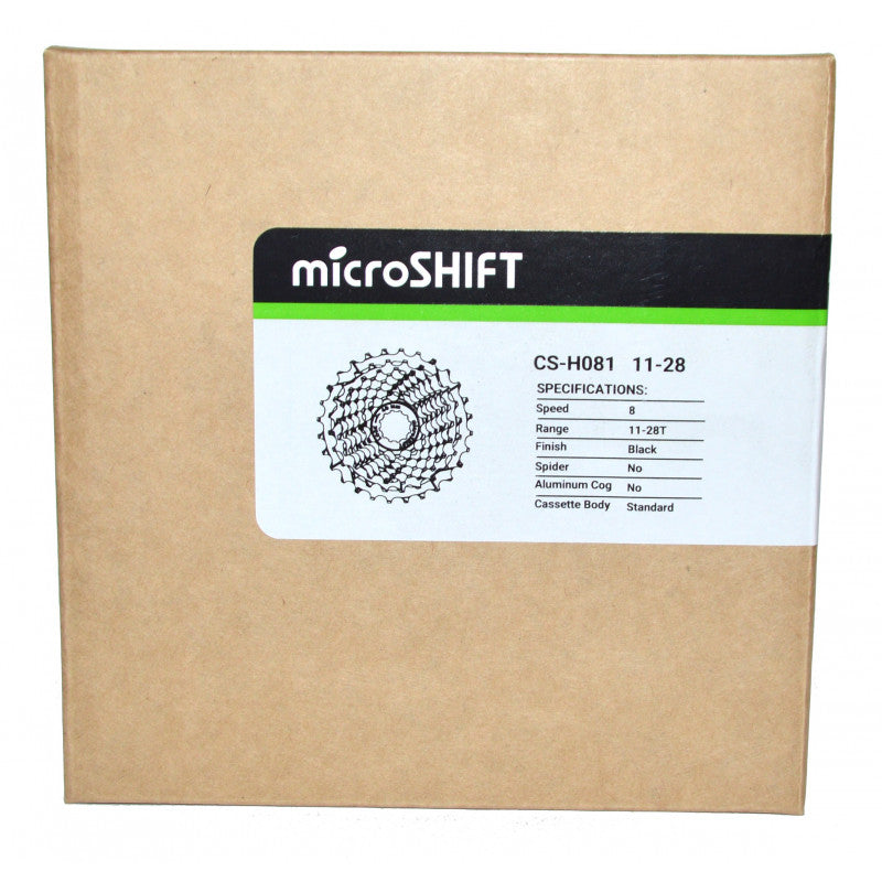 Cassetta da strada Microshift 8 velocità 11-28 R8 Nera