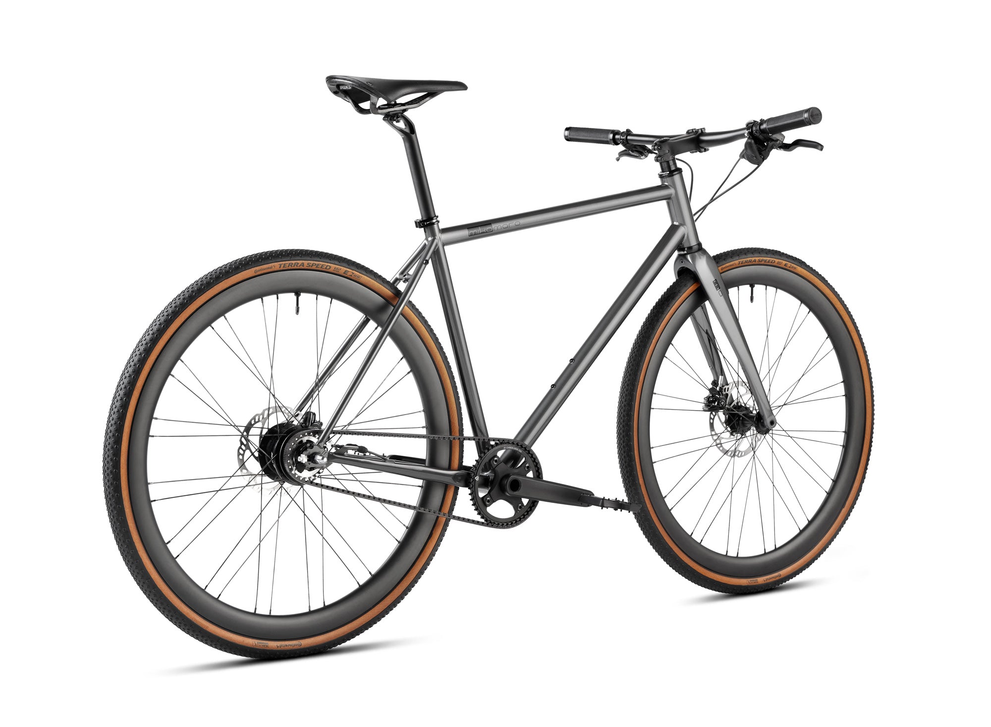 Bicicleta gravel Mikamaro de 11 velocidades con transmisión por correa