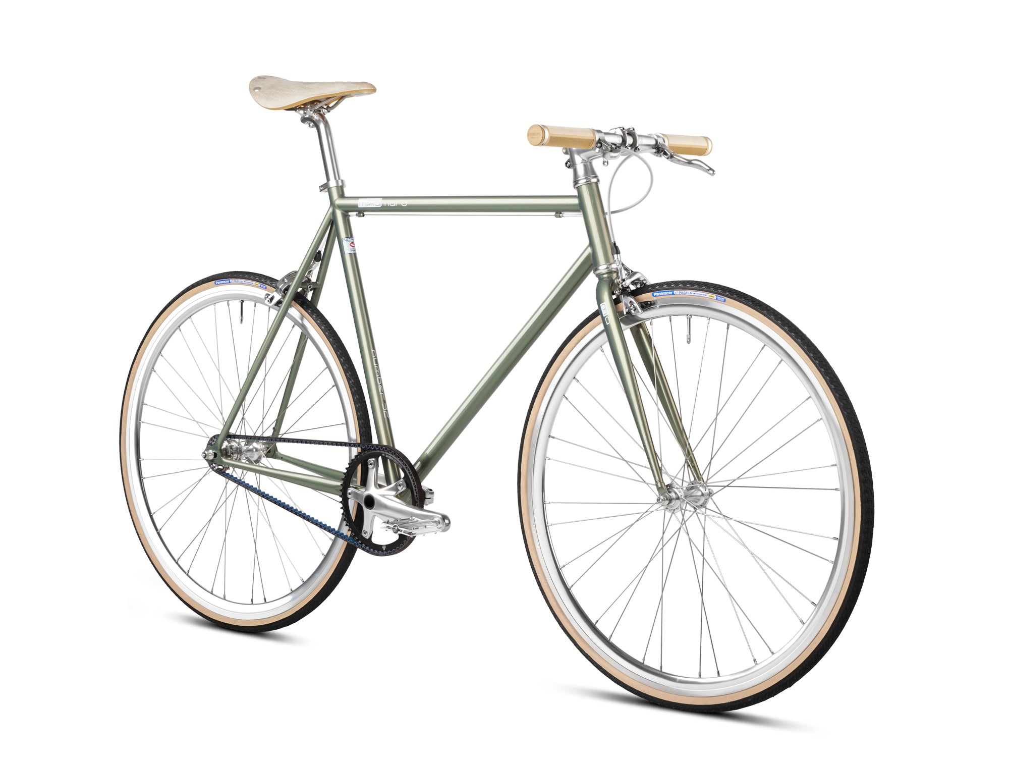 Bicicleta de una sola velocidad con transmisión por correa Mikamaro