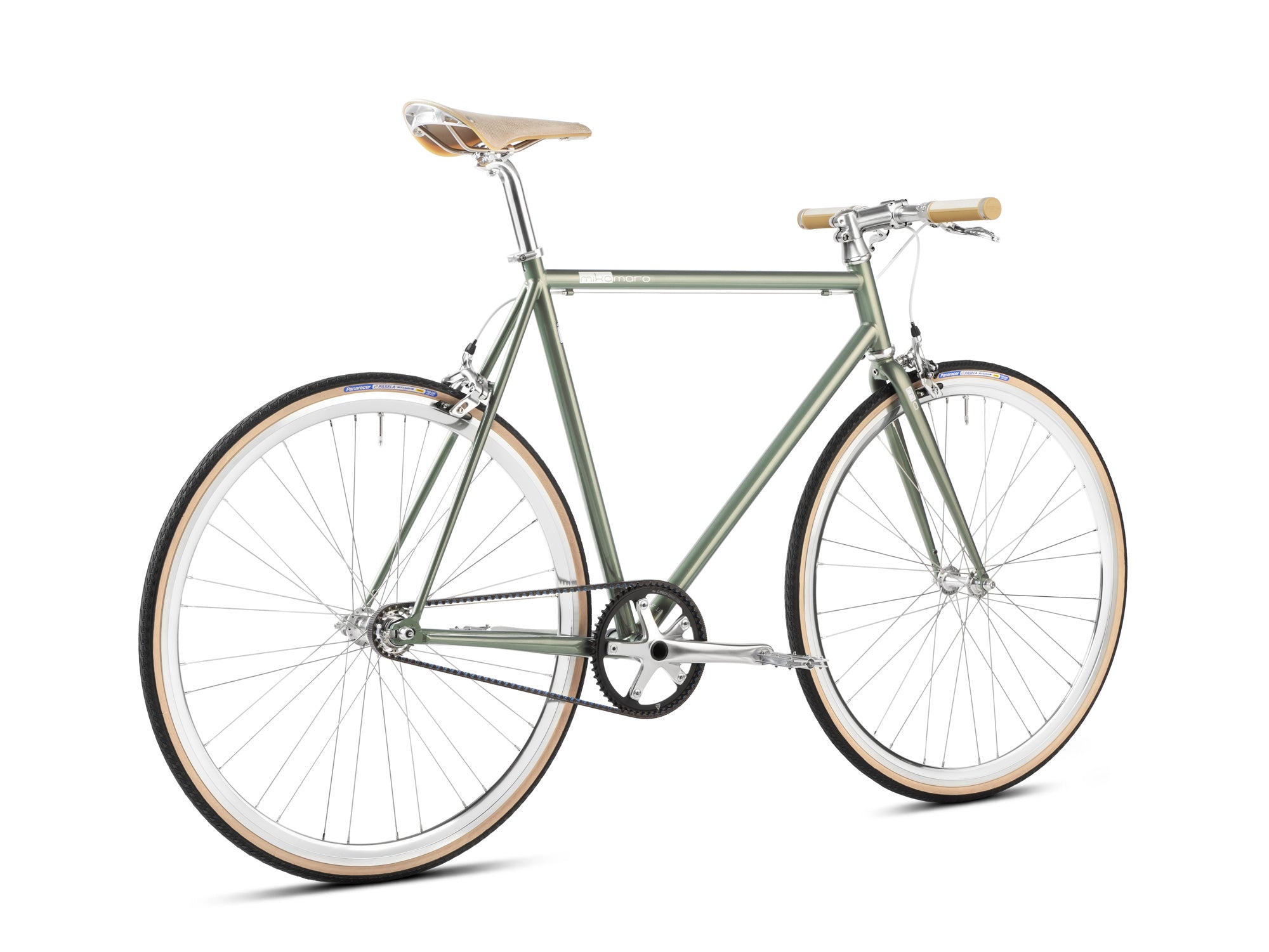Bicicleta de una sola velocidad con transmisión por correa Mikamaro