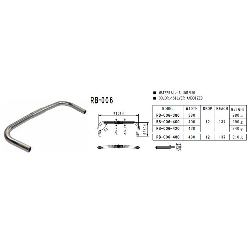 Manillar de cuerno de toro Nitto RB-006