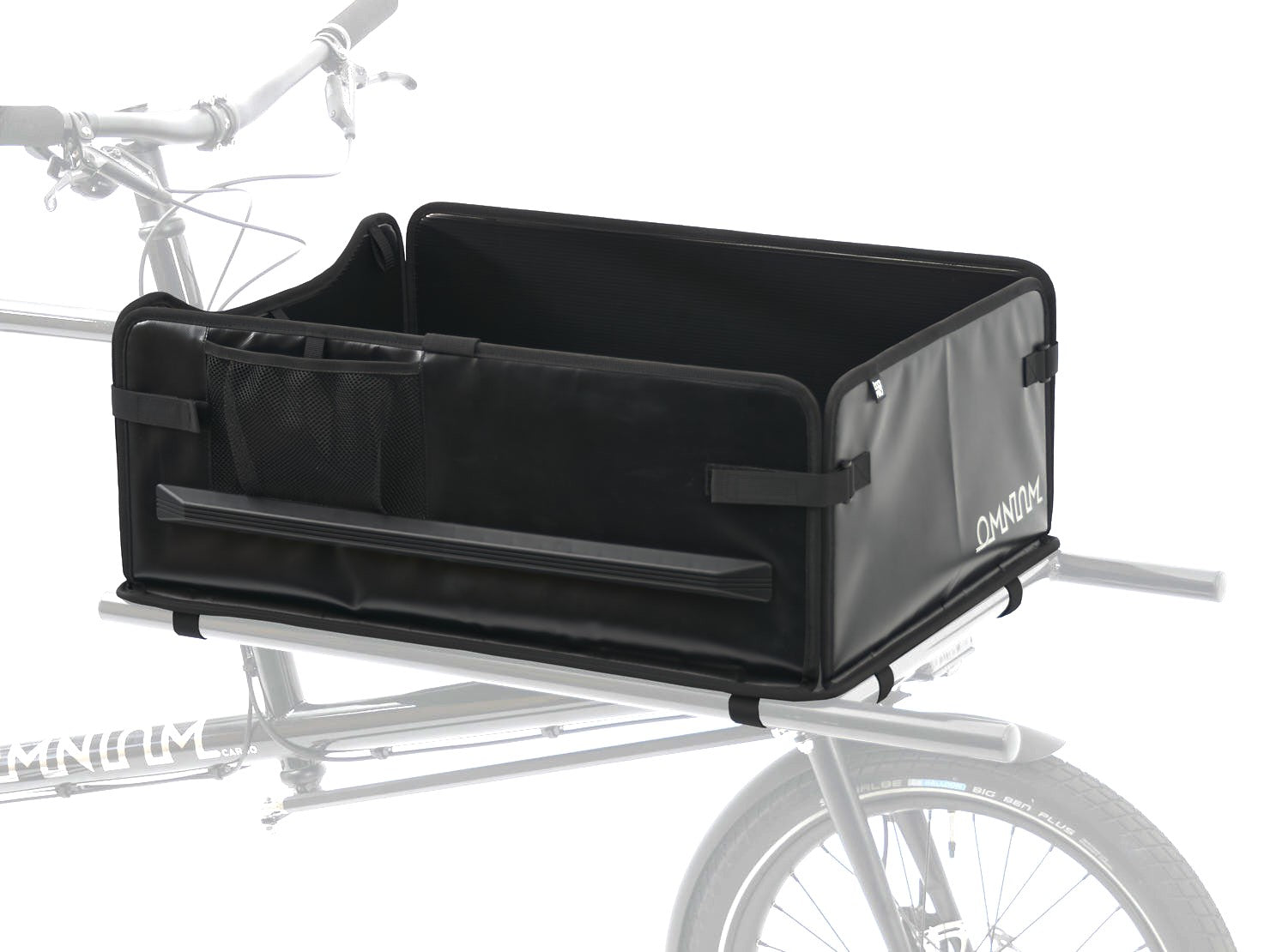 Omnium Foldable Cargo Box - collapsible front cargo bike crate