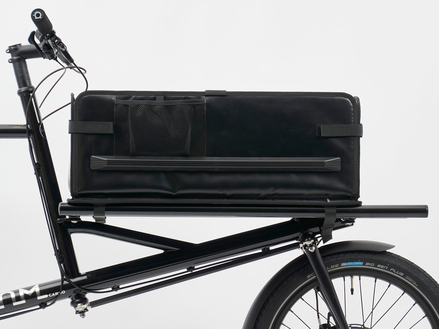 Omnium Foldable Cargo Box in use - cargo bike with folding crate