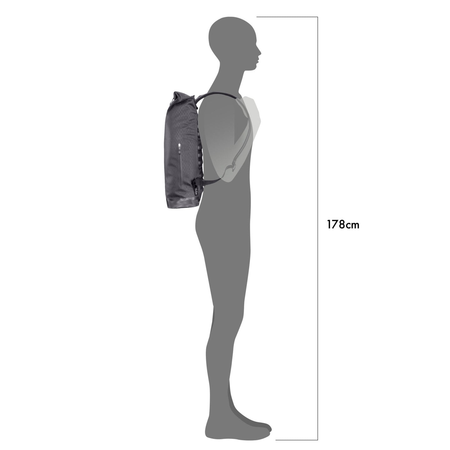 Ortlieb Atrack Metrosphere 34L black-embossed back view
