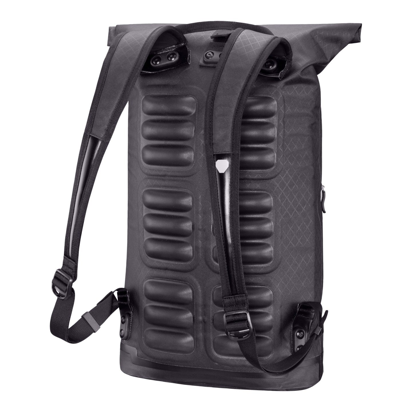 Ortlieb Atrack Metrosphere 34L black-embossed on model urban lifestyle
