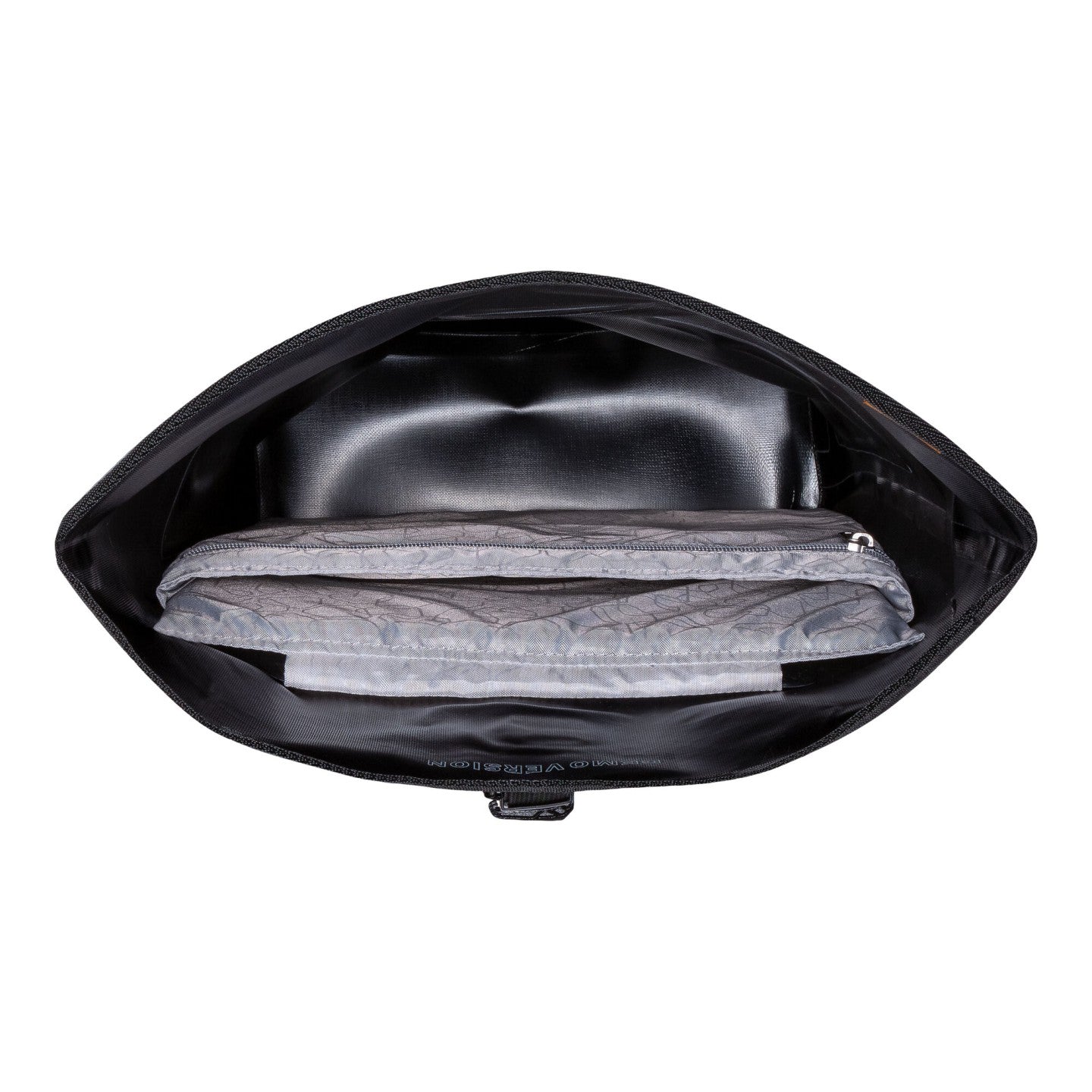 Ortlieb Atrack Metrosphere 34L black-embossed clamshell open