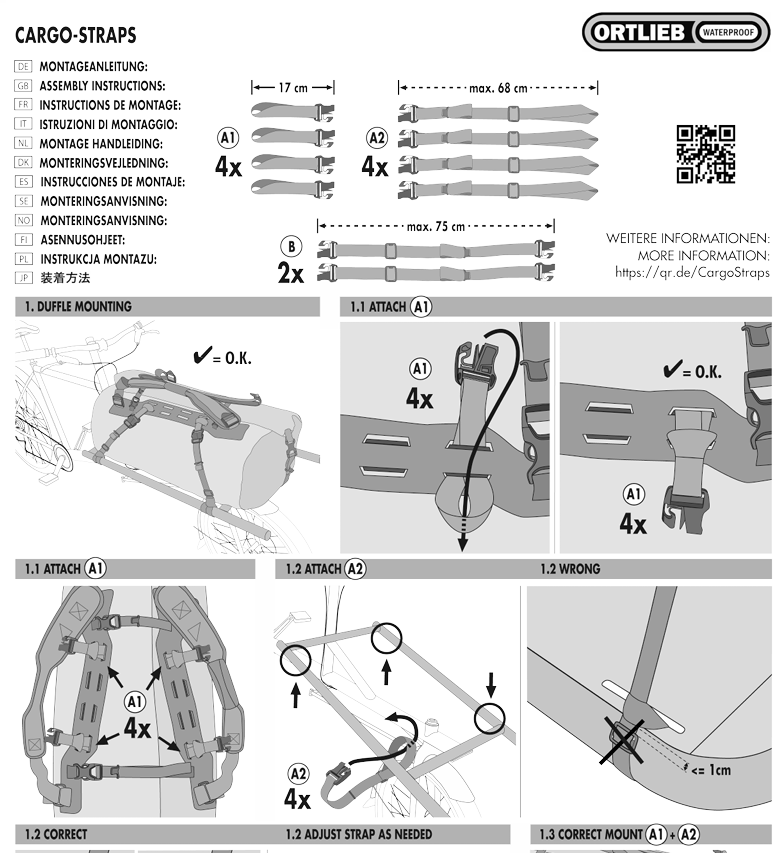 Cinghie di carico Ortlieb