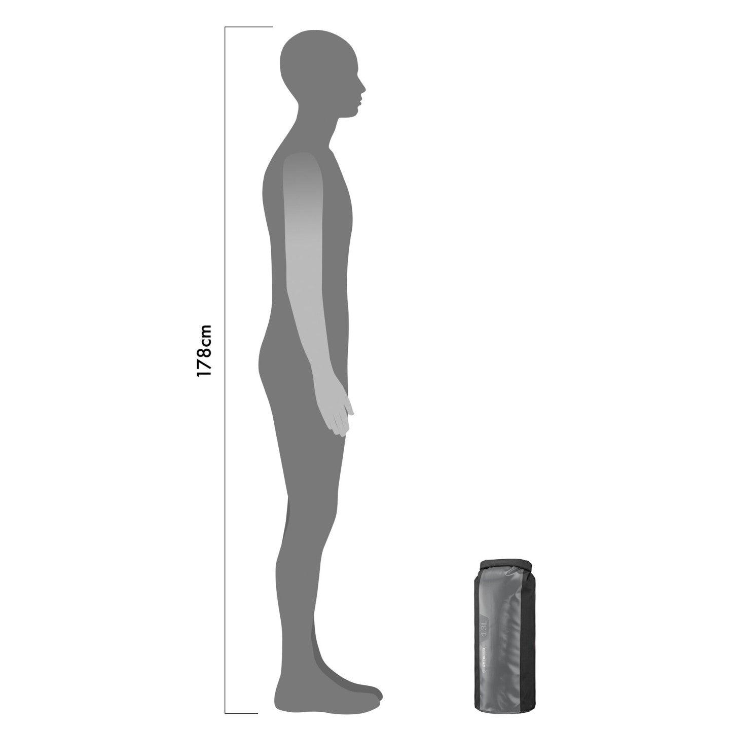 Ortlieb Dry-Bag PS490 13L black-grey D-ring buckle detail