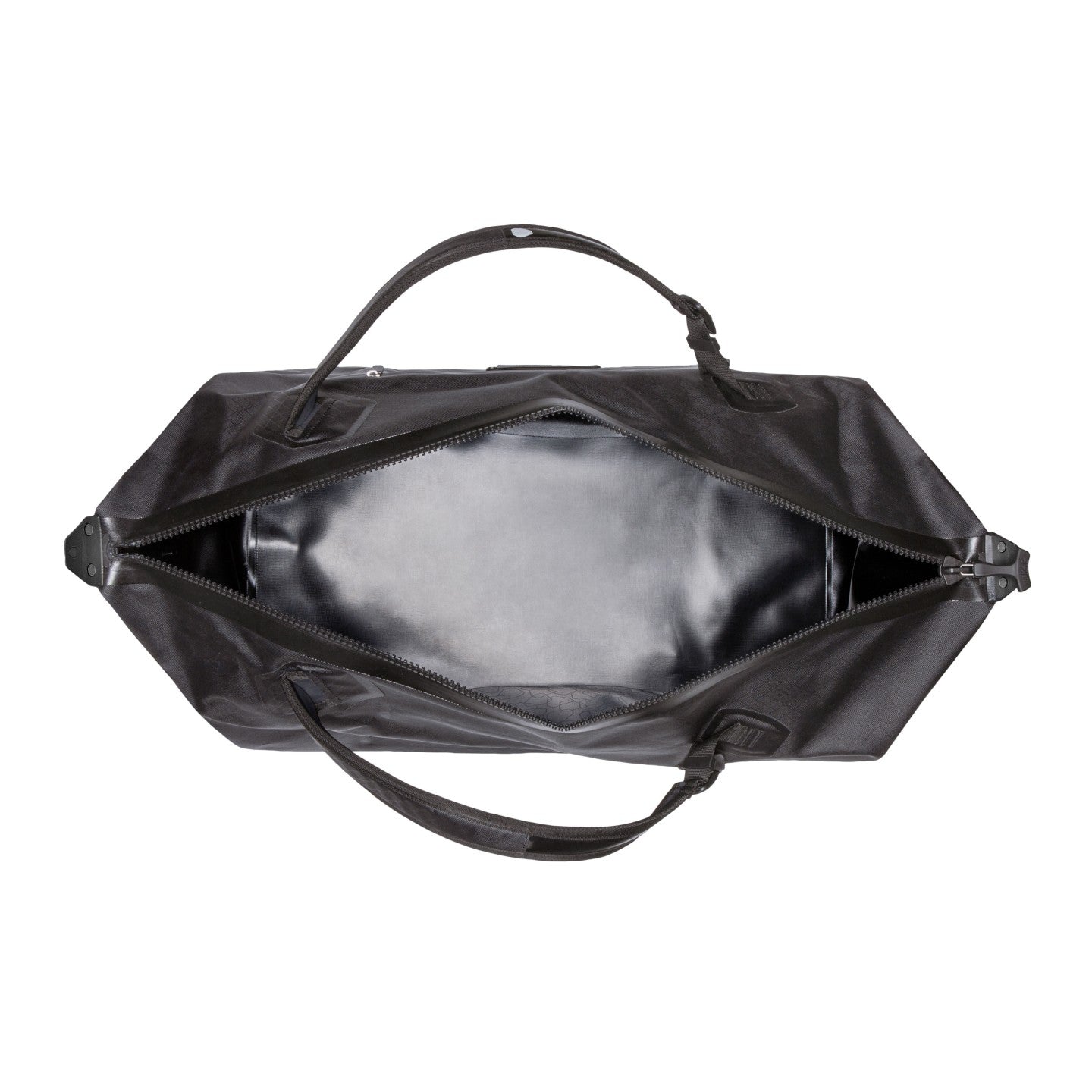 Ortlieb Duffle Metrosphere 60L black-embossed on bike trailer