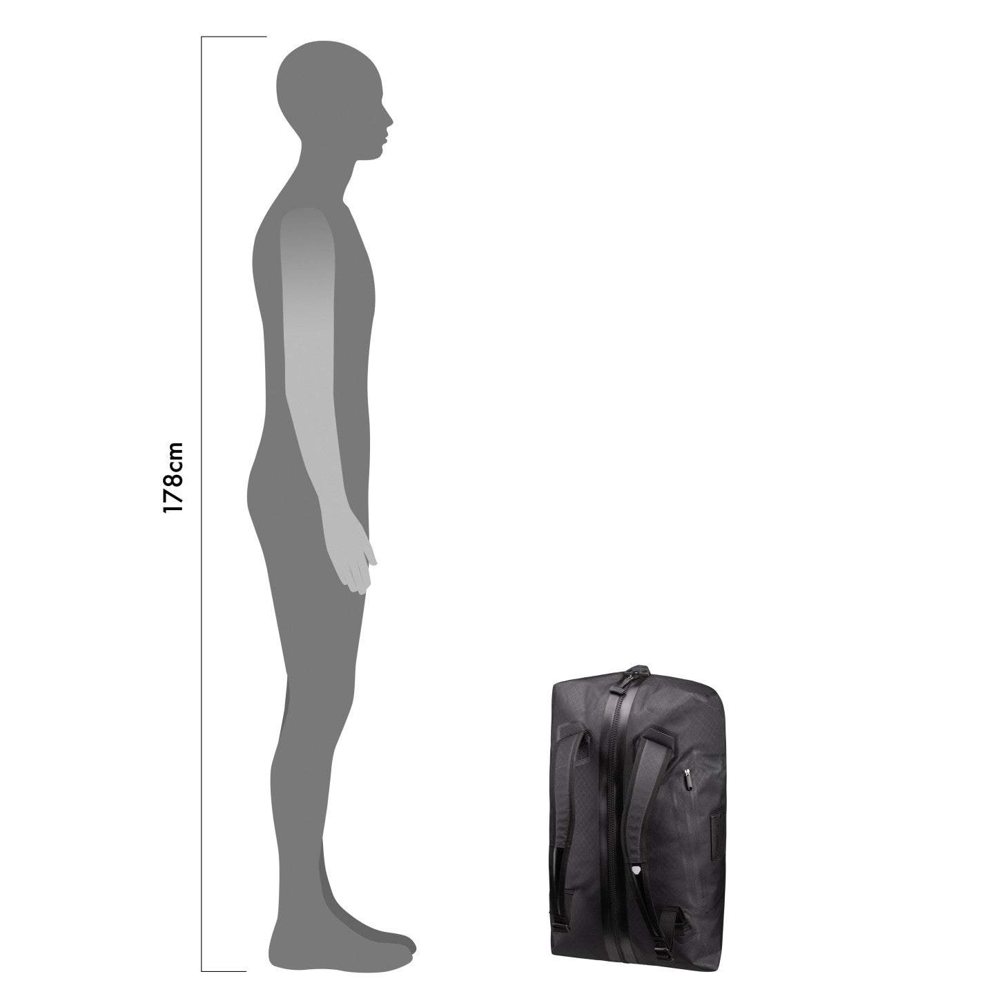 Ortlieb Duffle Metrosphere 60L black-embossed open flat interior