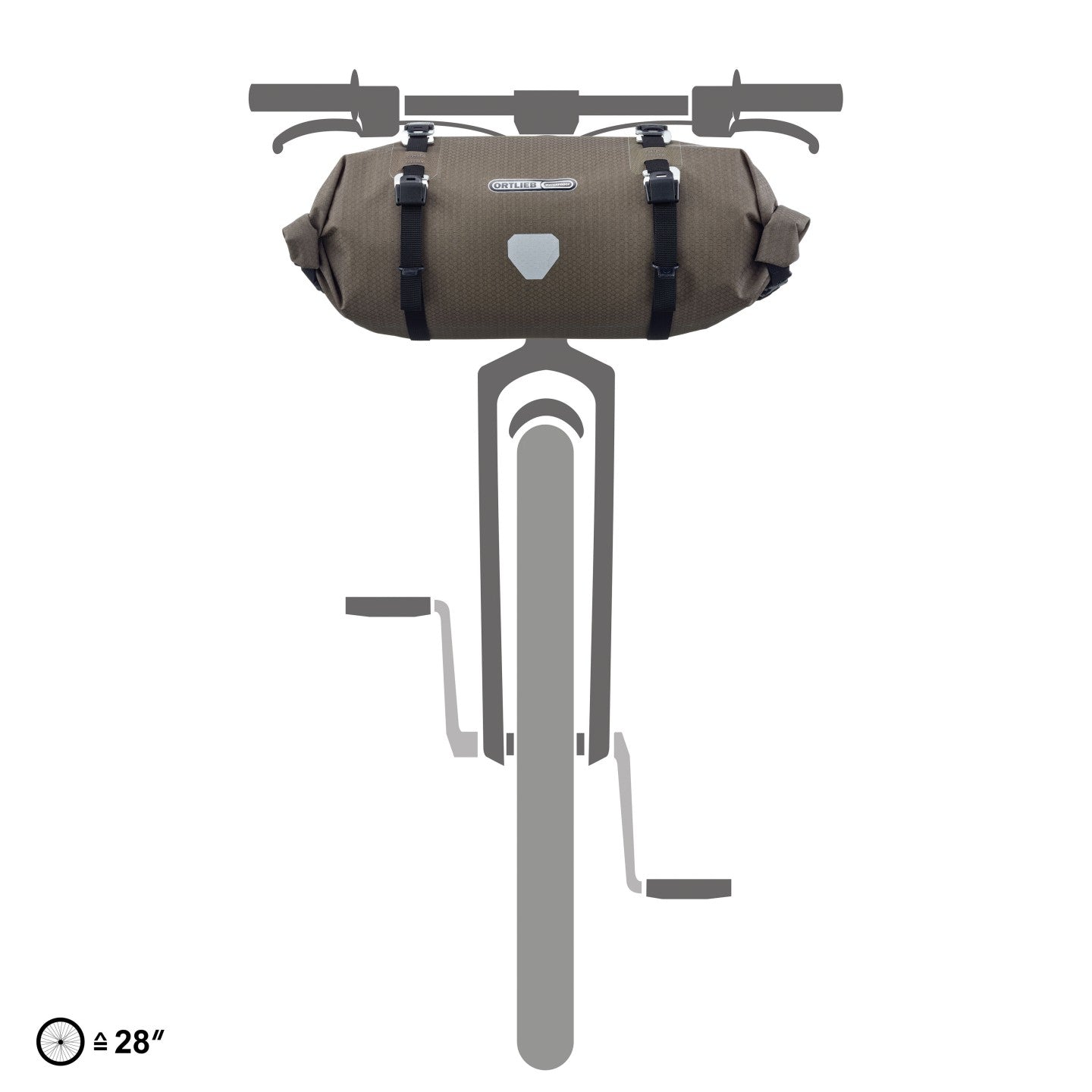 Ortlieb Handlebar-Pack Flex dark-sand Bar-Lock mounting