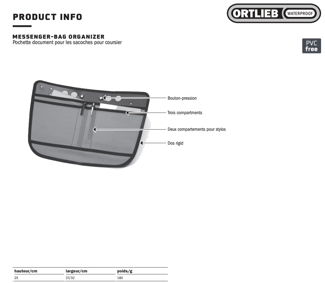 Organizador de bolso Ortlieb Messenger