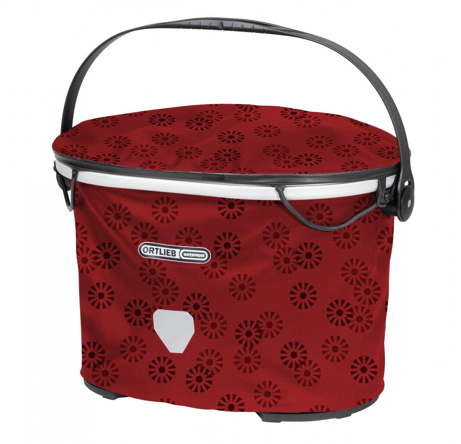 Ortlieb Up-Town Floral 17.5L red waterproof handlebar basket