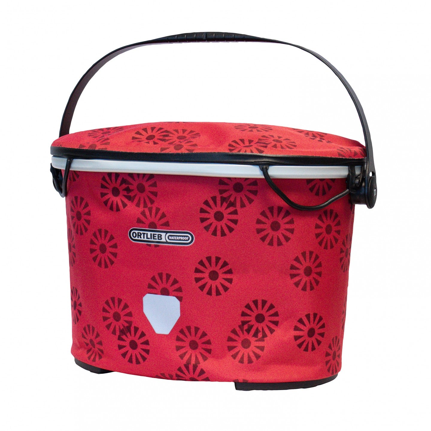 Ortlieb Up-Town Floral 17.5L red stretch cover closed