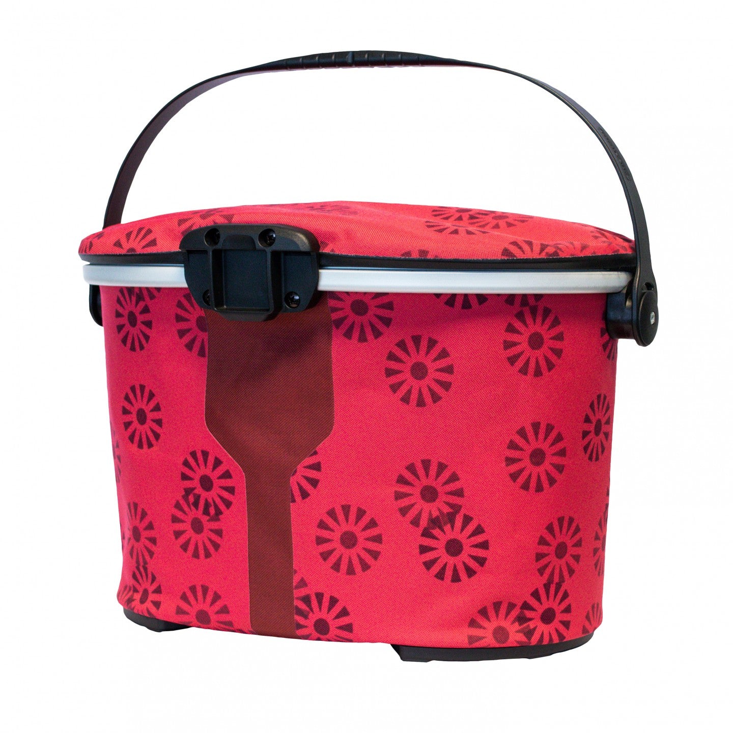 Ortlieb Up-Town Floral 17.5L red stretch cover open