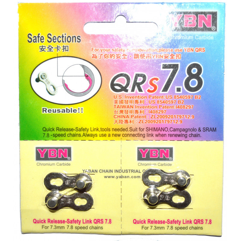 Pack of two quick releases for 7/8 speed chain