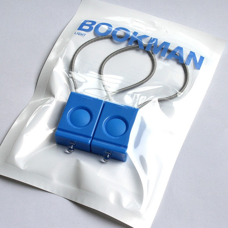 Pair of blue Bookman bicycle lamps