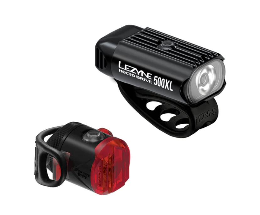 Paar Lezyne Hecto Drive 500XL + Femto USB-C Drive fietsverlichting