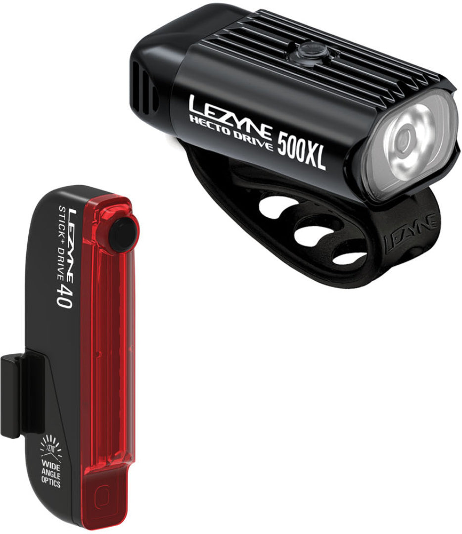 Paar Lezyne Hecto Drive 500XL + Stick+ Drive USB fietsverlichting